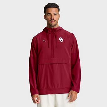 Men's Nike Crimson Oklahoma Sooners Anorak Half-Zip Hoodie Jacket