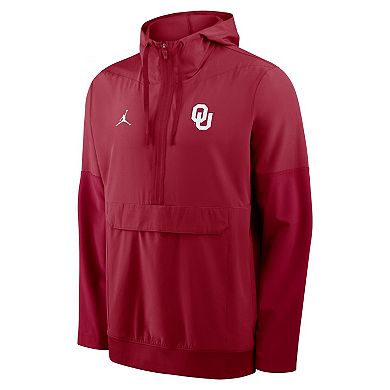 Men's Nike Crimson Oklahoma Sooners Anorak Half-Zip Hoodie Jacket
