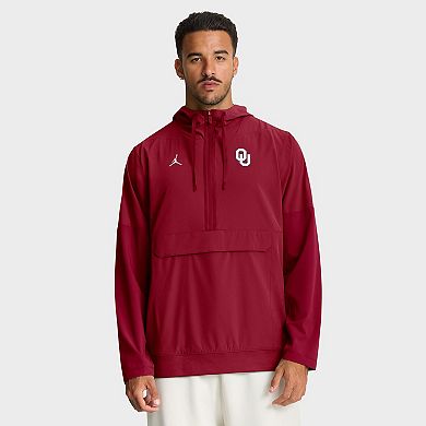 Men's Nike Crimson Oklahoma Sooners Anorak Half-Zip Hoodie Jacket