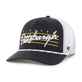 Men's '47 Black Pittsburgh Pirates Brrr Downburst Mesh Hitch Adjustable Hat