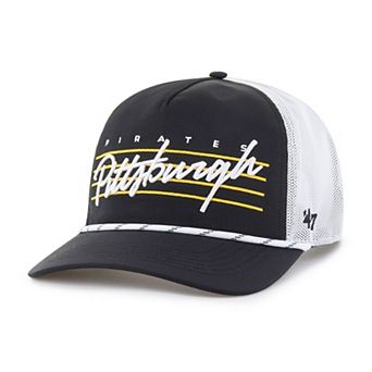 Men's '47 Black Pittsburgh Pirates Brrr Downburst Mesh Hitch Adjustable Hat