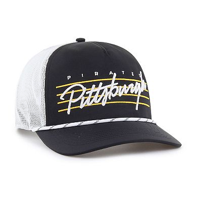 Men's '47 Black Pittsburgh Pirates Brrr Downburst Mesh Hitch Adjustable Hat