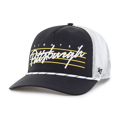 Men's '47 Black Pittsburgh Pirates Brrr Downburst Mesh Hitch Adjustable Hat
