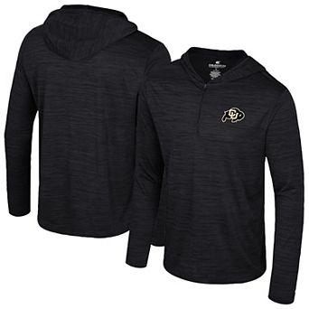 Men's Colosseum Black Colorado Buffaloes Always Sunny Lightweight Quarter-Zip Hoodie