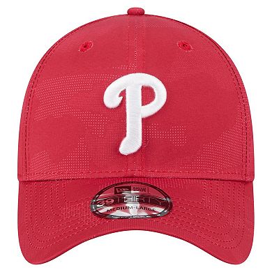 Men's New Era Red Philadelphia Phillies Tonal Camo 39THIRTY Flex Hat