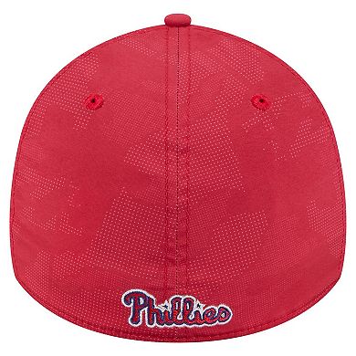 Men's New Era Red Philadelphia Phillies Tonal Camo 39THIRTY Flex Hat