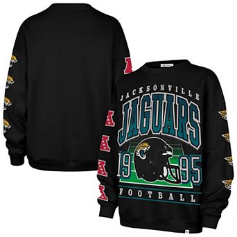 Women's '47 Black Jacksonville Jaguars Go Big Oversized Pullover Sweatshirt