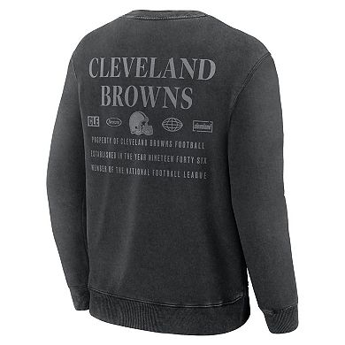 Men's Fanatics Black Cleveland Browns Deep Route Pullover Sweatshirt