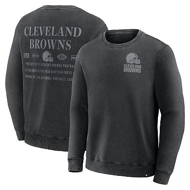 Men's Fanatics Black Cleveland Browns Deep Route Pullover Sweatshirt