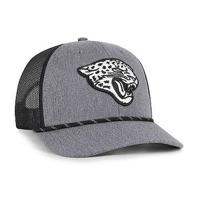 Men's '47 Heather Charcoal Jacksonville Jaguars Carbon Rope Trucker Adjustable Hat