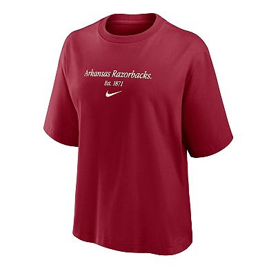 Women's Nike Cardinal Arkansas Razorbacks Boxy T-Shirt