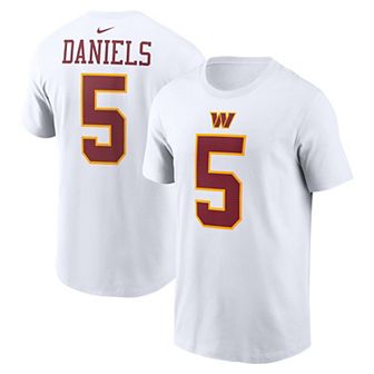 Men's Nike Jayden Daniels White Washington Commanders Player Name & Number T-Shirt