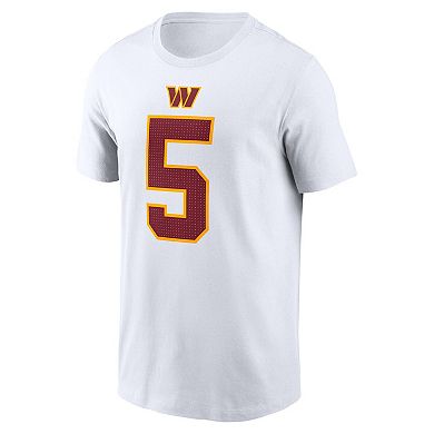 Men's Nike Jayden Daniels White Washington Commanders Player Name & Number T-Shirt