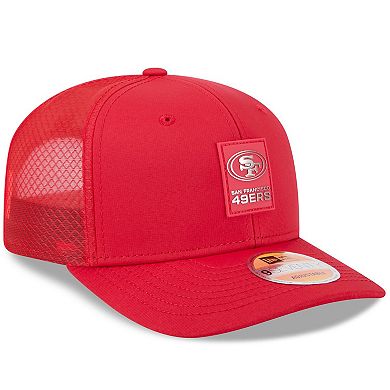 Men's New Era Scarlet San Francisco 49ers 2025 Sideline 9SEVENTY Trucker Adjustable Hat