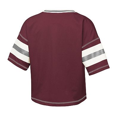 Girls Youth Maroon Texas A&M Aggies Grid Iron V-Neck T-Shirt