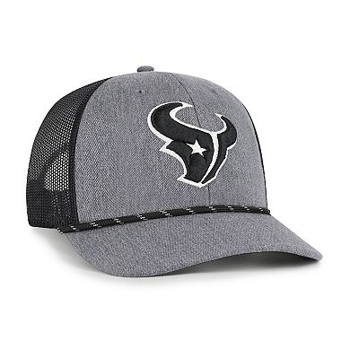 Men's '47 Heather Charcoal Houston Texans Carbon Rope Trucker Adjustable Hat