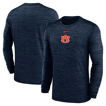 Men's Nike Navy Auburn Tigers 2025 Sideline Velocity Dri-FIT Long Sleeve T-Shirt