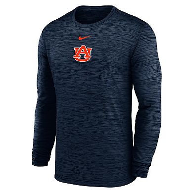 Men's Nike Navy Auburn Tigers 2025 Sideline Velocity Dri-FIT Long Sleeve T-Shirt