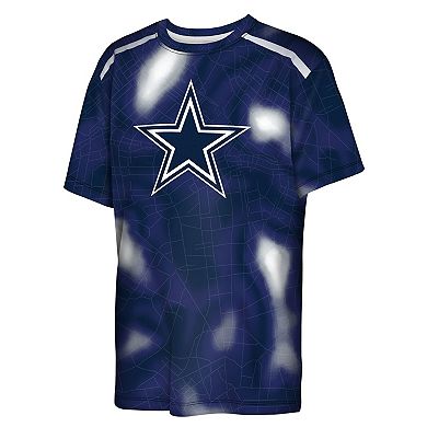 Youth Outerstuff Navy Dallas Cowboys End Zone Dri-Tek T-Shirt