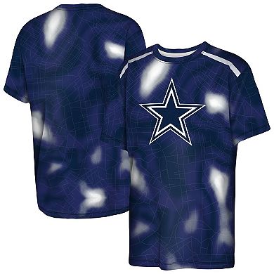 Youth Outerstuff Navy Dallas Cowboys End Zone Dri-Tek T-Shirt