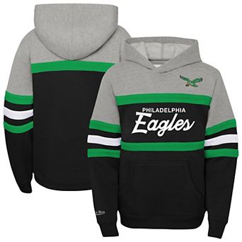 Youth Mitchell & Ness Black Philadelphia Eagles Throwback Head Coach Pullover Hoodie