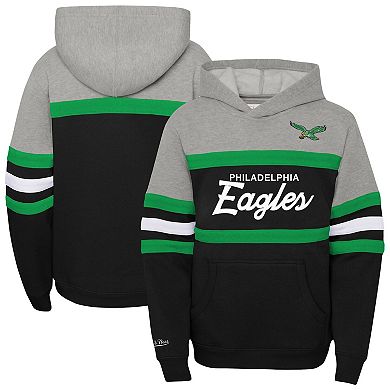 Youth Mitchell & Ness Black Philadelphia Eagles Throwback Head Coach Pullover Hoodie