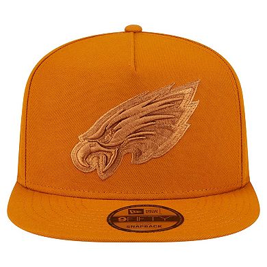 Men's New Era Brown Philadelphia Eagles Color Pack A-Frame 9FIFTY Snapback Hat
