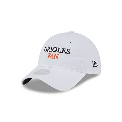 Women's New Era White Baltimore Orioles Team Fan 9TWENTY Adjustable Hat