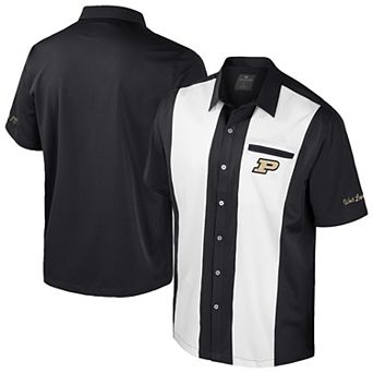 Men's Colosseum Black Purdue Boilermakers Strike Bowling Button-Up Shirt