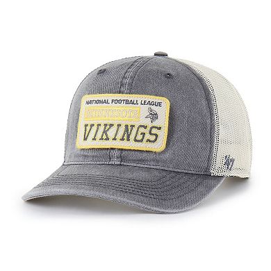 Men's '47 Charcoal Minnesota Vikings Canteen Relaxed Trucker Adjustable Hat