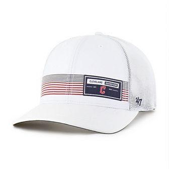 Men's '47 White Cleveland Guardians Rangefinder brrr Trucker Adjustable Hat