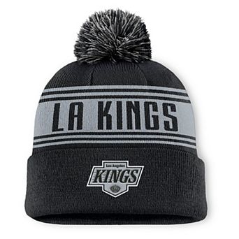 Men's Fanatics Black Los Angeles Kings Fundamental Cuffed Knit Hat with Pom