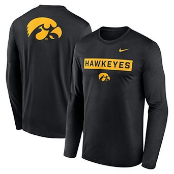 Men's Nike Black Iowa Hawkeyes Primetime Campus 2-Hit Legend Long Sleeve T-Shirt