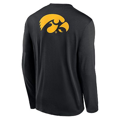 Men's Nike Black Iowa Hawkeyes Primetime Campus 2-Hit Legend Long Sleeve T-Shirt