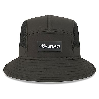 Men's New Era Black Baltimore Ravens 2025 Sideline Bucket Hat
