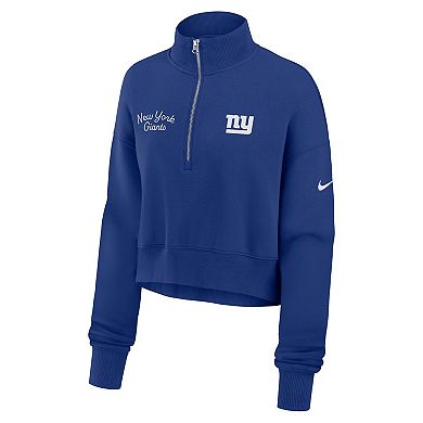 Women's Nike Royal New York Giants Primetime Phoenix Half-Zip Sweatshirt