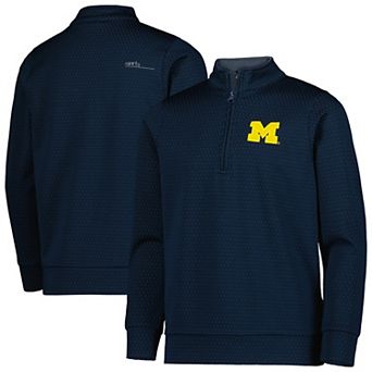 Youth Garb Navy Michigan Wolverines Sterling Long Sleeve Quarter-Zip Performance Top
