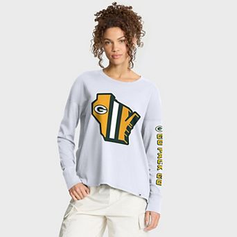 Women's Fanatics White Green Bay Packers Hometown Legacy Long Sleeve T-Shirt