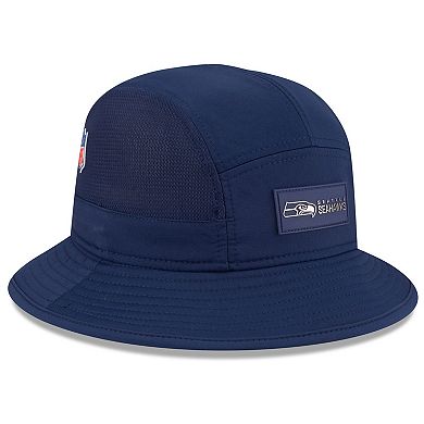Men's New Era College Navy Seattle Seahawks 2025 Sideline Bucket Hat