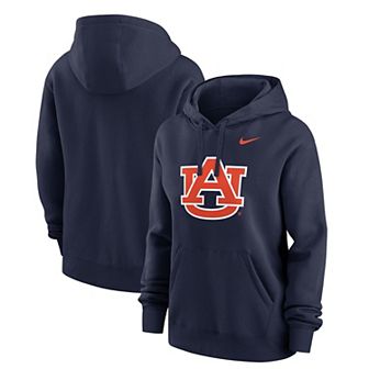 Women's Nike Navy Auburn Tigers Wordmark Club Fleece Pullover Hoodie