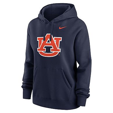 Women's Nike Navy Auburn Tigers Wordmark Club Fleece Pullover Hoodie