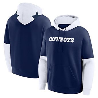 Men's Fanatics Navy Dallas Cowboys Helmet Retro Pullover Hoodie