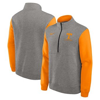 Men's Nike Heather Gray/Tennessee Orange Tennessee Volunteers Club Fleece Half-Zip Pullover