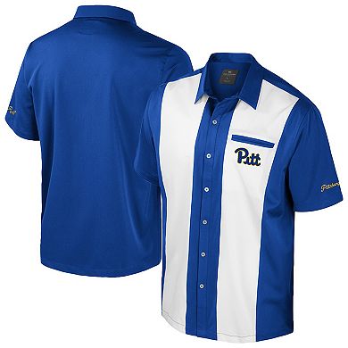 Men's Colosseum Royal Pitt Panthers Strike Bowling Button-Up Shirt