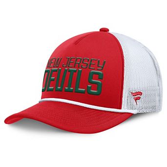 Men's Fanatics Red/White New Jersey Devils Heritage Dutch A-Frame Trucker Adjustable Hat