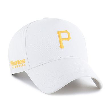 Men's '47 White Pittsburgh Pirates Foundational Pinch Offside Adjustable Hat