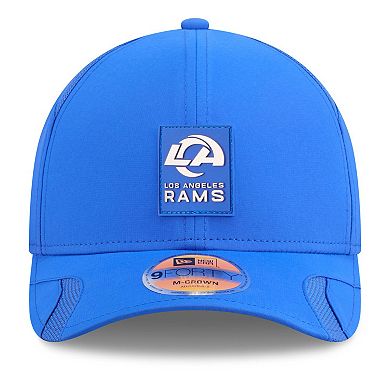Youth New Era Royal Los Angeles Rams 2025 Sideline 9FORTY Adjustable Hat