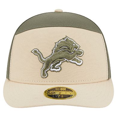 Men's New Era Light Beige/Olive Detroit Lions Two-Tone Color Pack Split Panel 59FIFTY Fitted Hat
