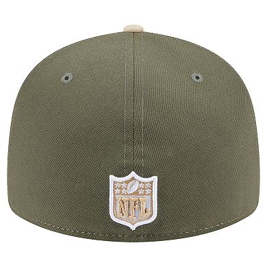 Men's New Era Light Beige/Olive Detroit Lions Two-Tone Color Pack Split Panel 59FIFTY Fitted Hat