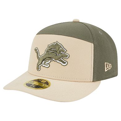 Men's New Era Light Beige/Olive Detroit Lions Two-Tone Color Pack Split Panel 59FIFTY Fitted Hat